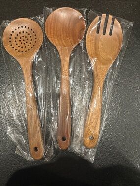 Never Opened Amazon Dark Wood Spoon Set
